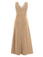 Slit Surplice Tie Waist Sleeveless Dress