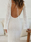 Lace Backless Round Neck Flare Sleeve Dress