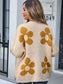 Flower Open Front Long Sleeve Cardigan