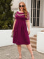 Plus Size Ruched Round Neck Short Sleeve Dress