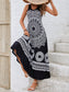 Printed Round Neck Sleeveless Dress