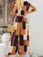 Devine Color Block V-Neck Top and Wide Leg Pants Set