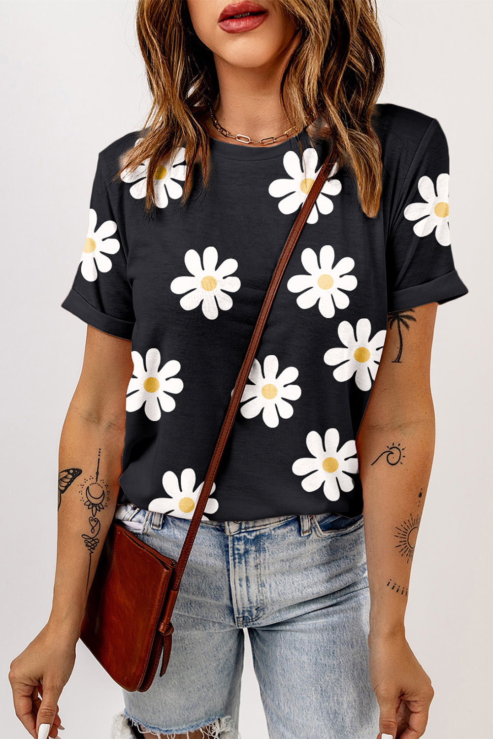 Printed Round Neck Short Sleeve T-Shirt