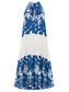 Tied Printed Sleeveless Midi Dress