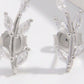 925 Sterling Silver Zircon Leaf Shape Earrings