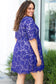 Plus Size Lace Detail Short Sleeve Round Neck Mini Dress