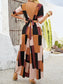 Devine Color Block V-Neck Top and Wide Leg Pants Set