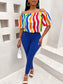 Multicolor Off Shoulder Top and Long Pants Set