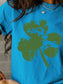 Full Size Lucky Clover Round Neck Short Sleeve T-Shirt