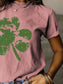 Full Size Lucky Clover Round Neck Short Sleeve T-Shirt