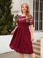 Plus Size Ruched Round Neck Short Sleeve Dress