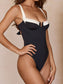 Tied Adjustable Strap One-Piece Swimwear