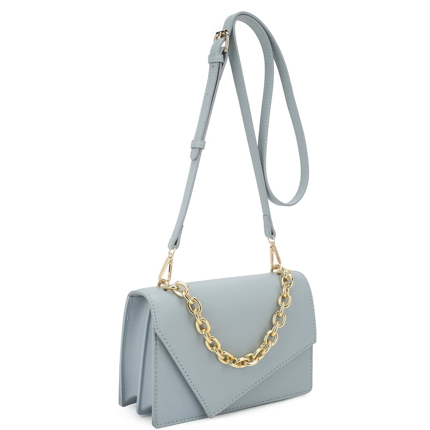 Smooth Plain Chain Link Crossbody Bag