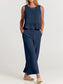 Full Size Round Neck Top and Wide Leg Pants Set