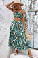 Perfee Botanical Print Cami and Tiered Skirt Set