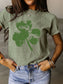 Full Size Lucky Clover Round Neck Short Sleeve T-Shirt