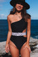 Cutout One Shoulder One-Piece Swimwear