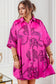 Plus Size Tiger Printed Button Up Half Sleeve Dress