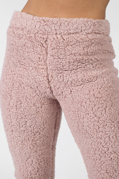 Faux Fur Cropped Top & Elasticized Pants