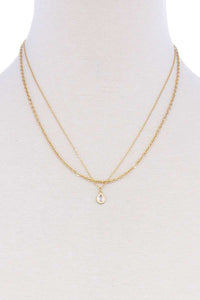 Double Layer Chain Teare Drop Necklace