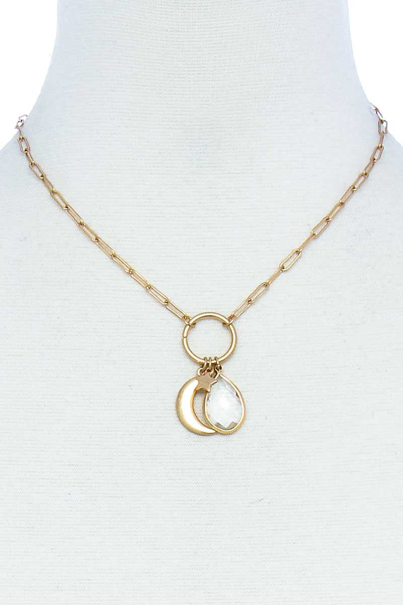 Fashion Chic Star And Moon Pendant Necklace
