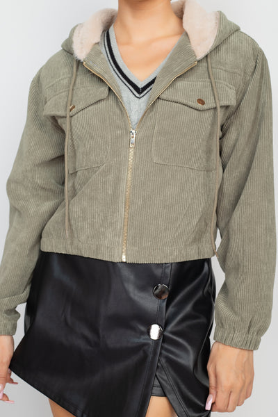 Zippered Corduroy Jacket